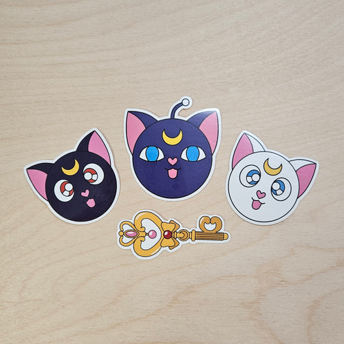 Sailor Cats Stickers // Sailor Moon Fanart