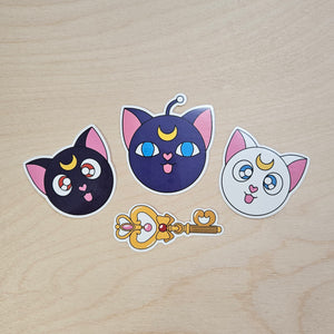 Sailor Cats Stickers // Sailor Moon Fanart