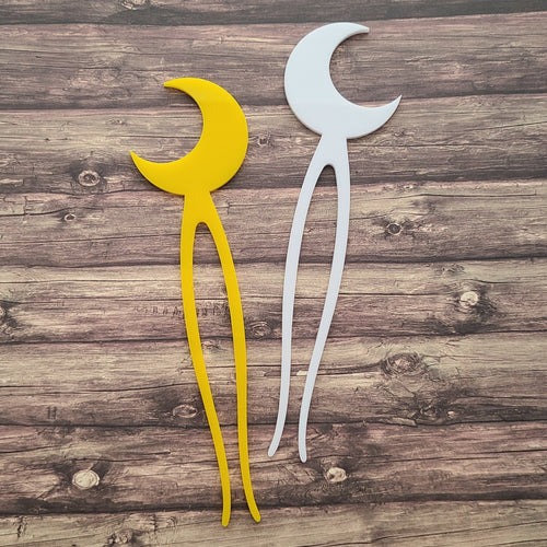 Cresent Moon Hair Pins // Bun Pins // Accessories // Lasercut Acrylic